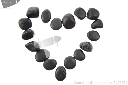 Image of heart from the black stones isolated
