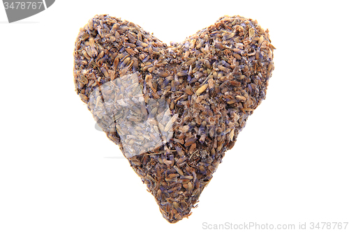 Image of heard from lavender flowers isolated 