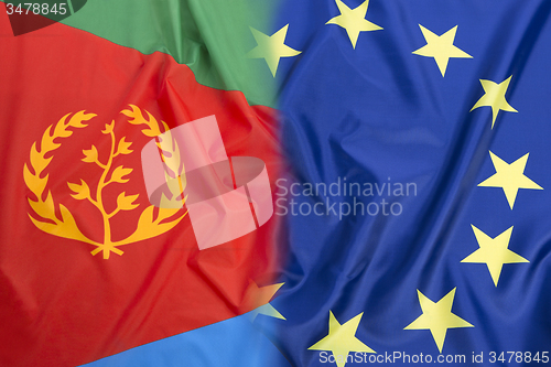 Image of Eritrea flag vs. European Union flag 