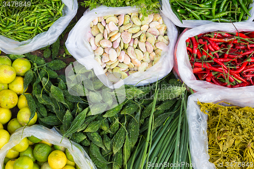 Image of Fruits and vegetables at a farmers market