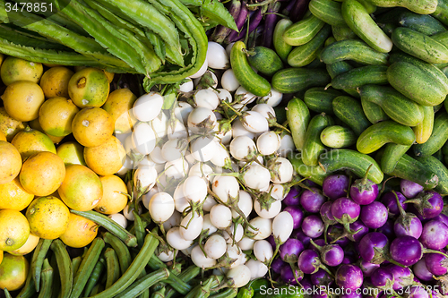 Image of Fruits and vegetables at a farmers market