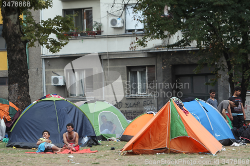 Image of Syrian refugees in Serbia