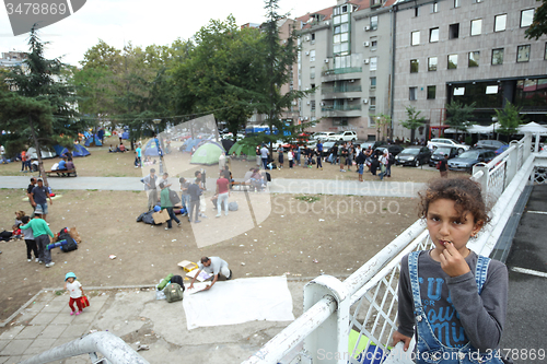 Image of Syrian immigrants in tents