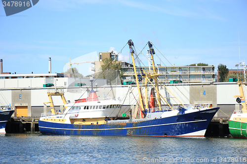 Image of Fish trawler in harbor