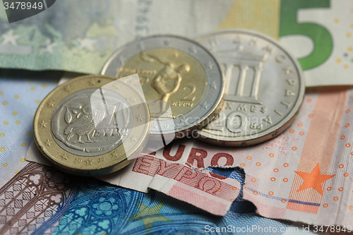 Image of Greek and euro money