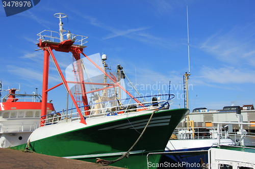 Image of Fish trawler in harbor