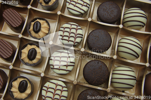 Image of Chocolate candies in a box