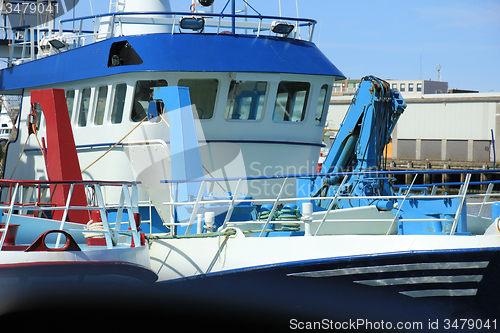 Image of Fish trawler in harbor