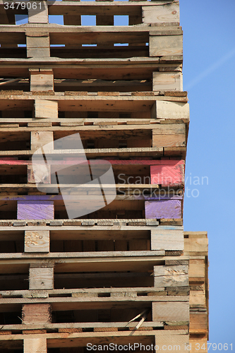 Image of Stacked wooden pallets