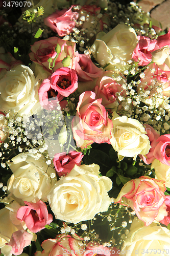 Image of Bridal flower arrangement in pink and white