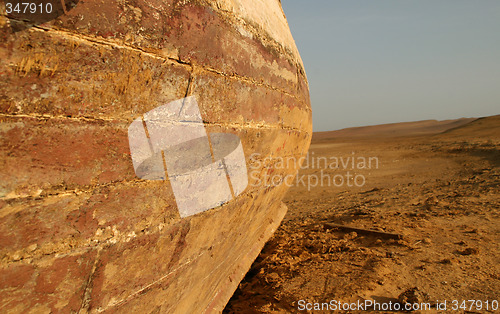 Image of Boat in the desert