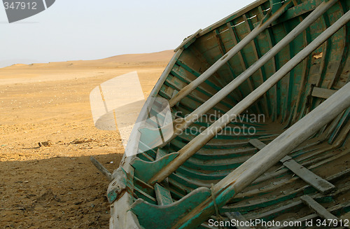 Image of Boat in the desert