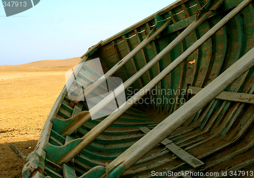 Image of Boat in the desert