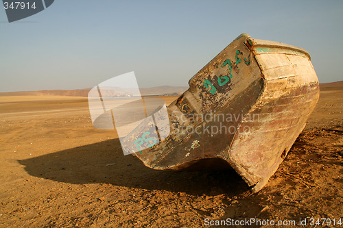 Image of Boat in the desert