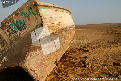 Image of Boat in the desert