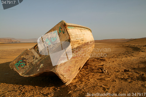 Image of Boat In The Desert