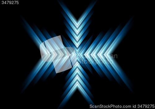 Image of Abstract glow blue arrows design