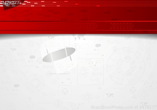 Image of Tech corporate background with red header
