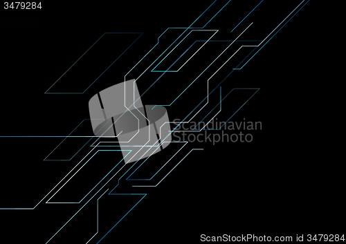 Image of Dark tech geometric background