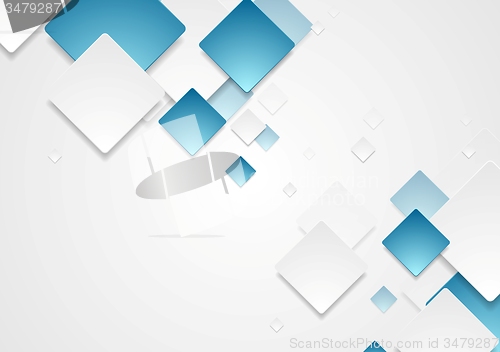 Image of Abstract geometric tech paper squares design