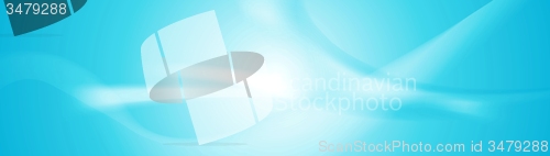 Image of Abstract shiny blue wavy banner