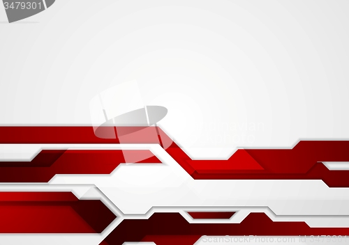 Image of Abstract red geometric tech corporate design