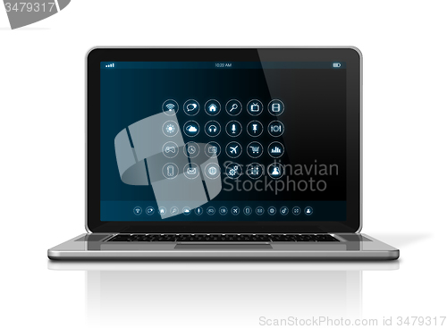 Image of Laptop Computer - apps icons interface