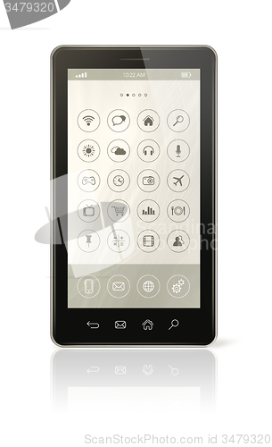 Image of Smart phone with icons interface