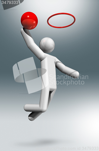 Image of Basketball 3D symbol, Olympic sports
