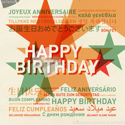 Image of Happy birthday vintage card from the world