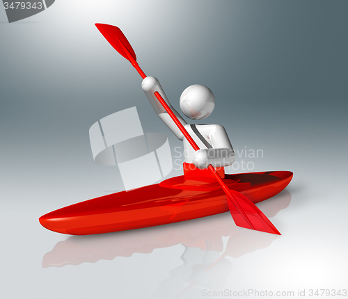 Image of Canoe Slalom 3D symbol, Olympic sports