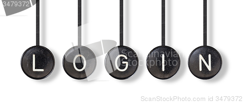 Image of Typewriter buttons, isolated - Login