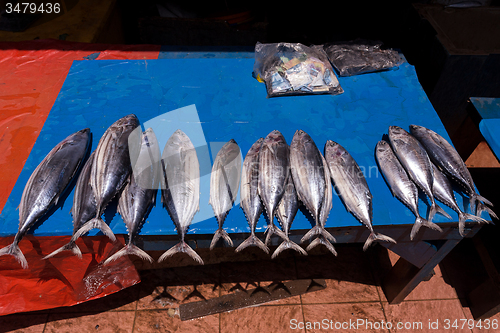 Image of fresh fish on traditional market