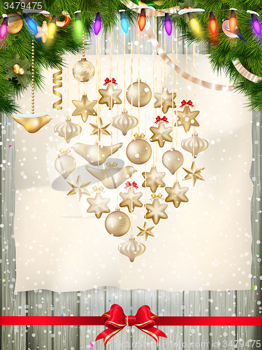 Image of Christmas greeting card. EPS 10