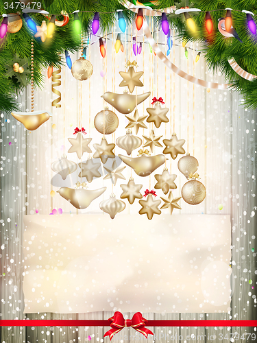 Image of Christmas greeting card. EPS 10