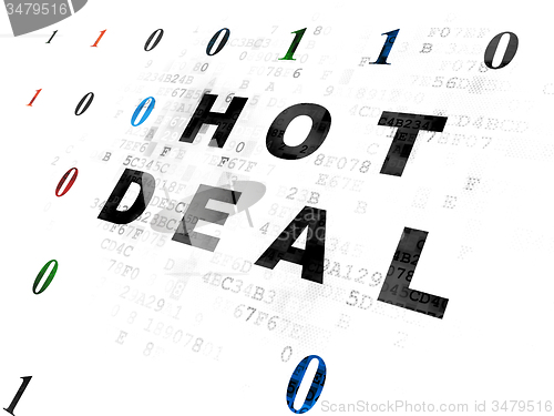 Image of Finance concept: Hot Deal on Digital background