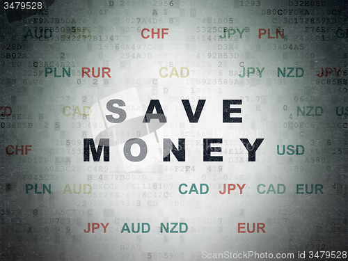 Image of Money concept: Save Money on Digital Paper background