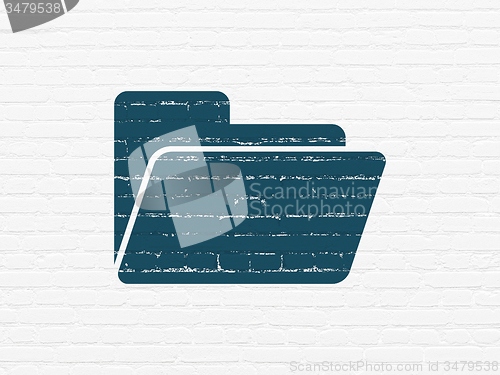 Image of Finance concept: Folder on wall background