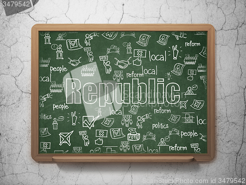 Image of Politics concept: Republic on School Board background