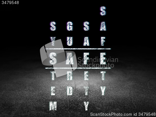 Image of Protection concept: word Safe in solving Crossword Puzzle