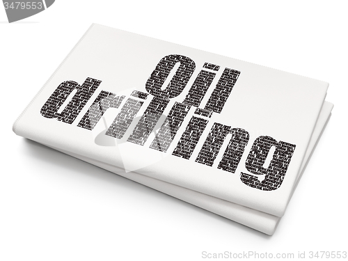 Image of Manufacuring concept: Oil Drilling on Blank Newspaper background