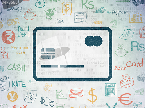 Image of Currency concept: Credit Card on Digital Paper background