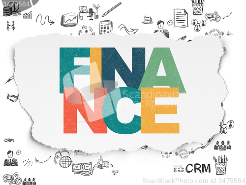 Image of Business concept: Finance on Torn Paper background