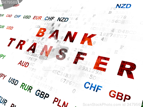 Image of Money concept: Bank Transfer on Digital background