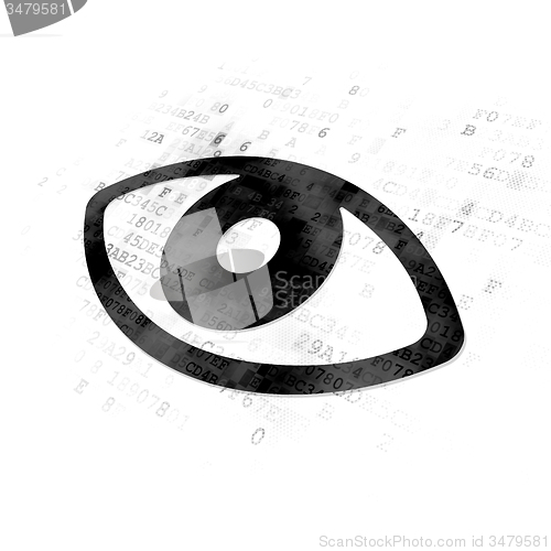 Image of Privacy concept: Eye on Digital background