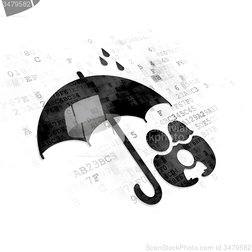 Image of Insurance concept: Umbrella on Digital background