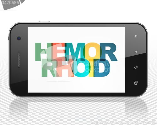 Image of Medicine concept: Smartphone with Hemorrhoid on  display