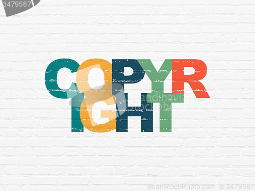 Image of Law concept: Copyright on wall background