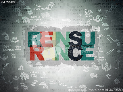 Image of Insurance concept: Reinsurance on Digital Paper background