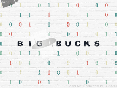 Image of Finance concept: Big bucks on wall background